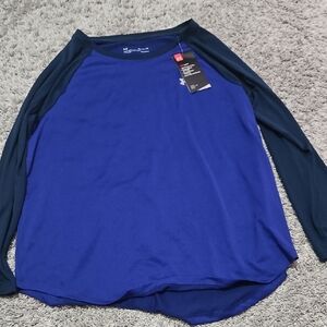 Blue and Black Long Sleeve Top